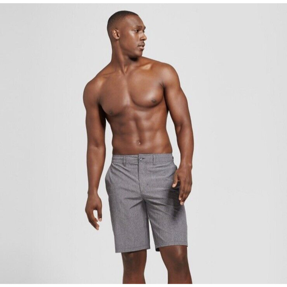 Goodfellow & Co Mens Hybrid Swim Shorts Size 28 Dark Gray Pockets